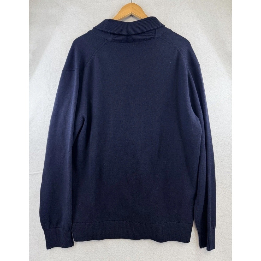 Untuckit Costa Merino Wool Cardigan Men's XL Navy Shawl Collar Sweater - Picture 3 of 8